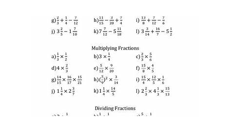 Fractions - Four Operations Worksheet | Teaching Resources