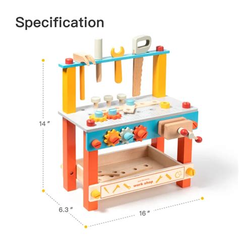 Dropship Robud Wooden Workbench Set For Kids Toddlers Pretend Play