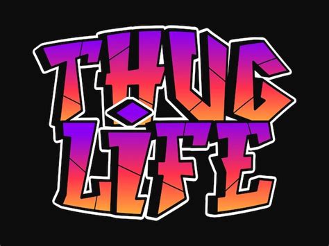 Premium Vector Thug Life Word Graffiti Style Letters