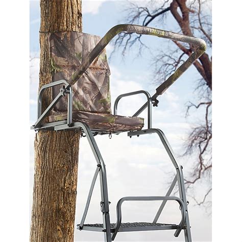 The key thing is to use the paracord loops around the belt portion of your safety harness. Guide Gear Deluxe 16' Ladder Tree Stand - 158965, Ladder ...