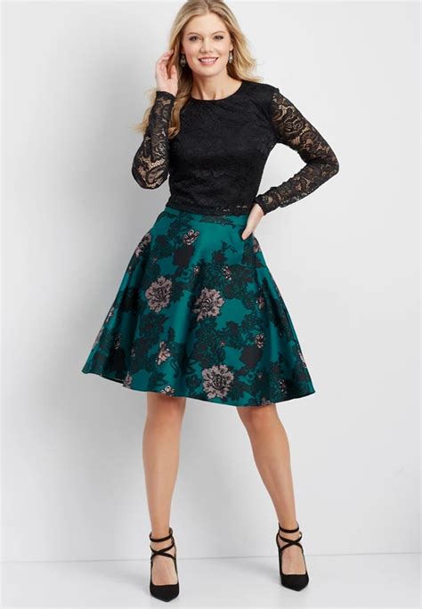 Two Piece Dress In Lace And Floral Print Maurices