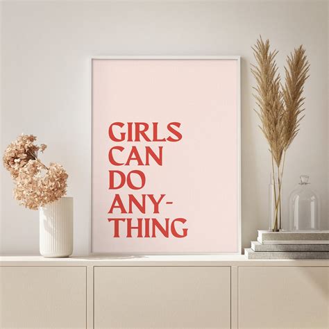 Girls Can Do Anything Quote Poster Girl Power Poster Girl Etsy