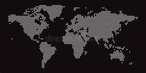 Vector Map Of The World Dots Map Is White Stock Vector Illustration