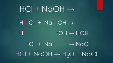 Reacción Química Simple Naoh Hcl ácido Clorhídrico Hidróxido De