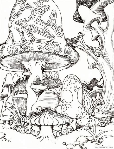 Children are constantly in for the fantasy world; mushroom trippy coloring pages Coloring4free ...