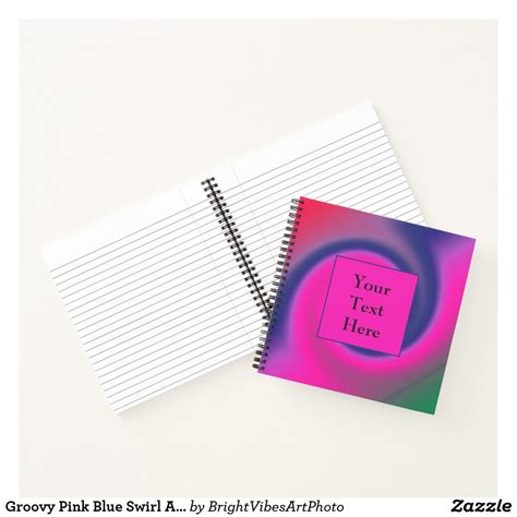 Groovy Pink Blue Swirl Abstract Notebook Pink Ts Pink Blue Notebook