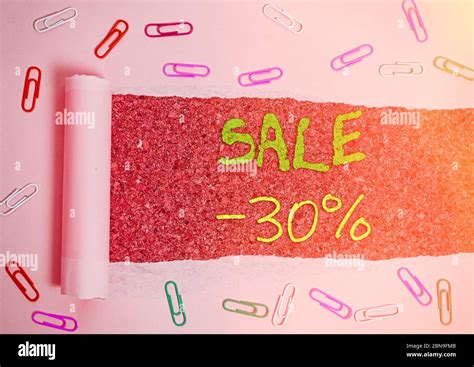 Handwriting text Sale 30 Percent. Conceptual photo A promo price of an item at 30 percent 