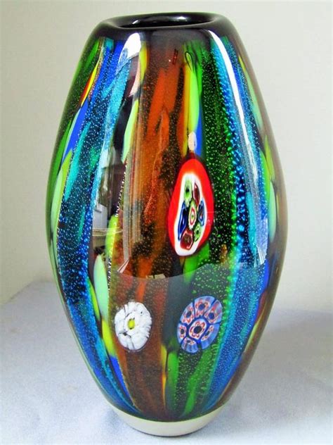 Multi Color Mid Century Murano Vase Italy 1960s For Sale At 1stdibs