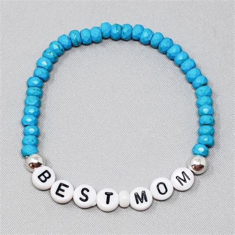 Next, 50 christmas instagram captions! Turquoise Best Mom Bracelet Under $50 - Cute Gift for Mom ...