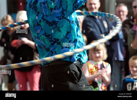 Man Doing Hula Hoop Show Stock Photo Alamy