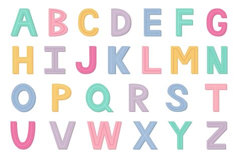 Premium Vector English Alphabet For Children Colorful Capital Letters
