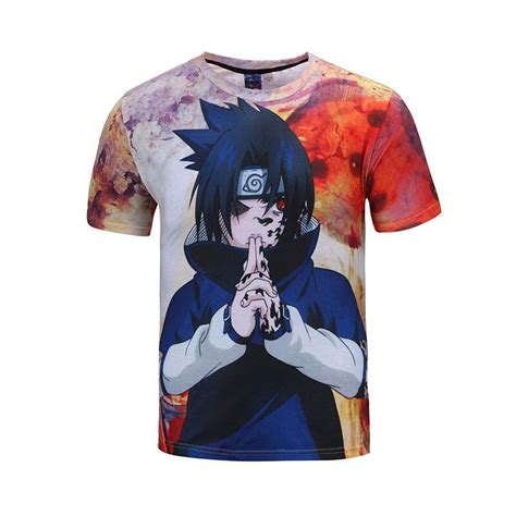 Shop Sasuke Summer Black Neck Short Sleeve 3d Anime T Shirts Only At