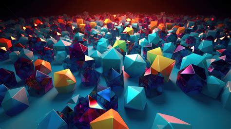 Vibrant Geometric Forms In 3d Illustration Background 3d Shapes 3d