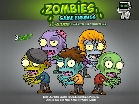 Zombies 2d Game Character Sprites 09 ~ Illustrations