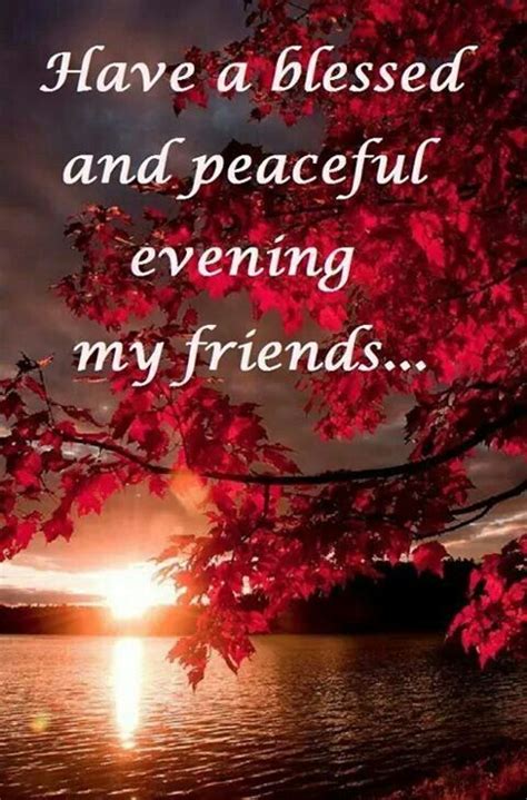 Have A Blessed And Peaceful Evening My Friends Good Evening Love