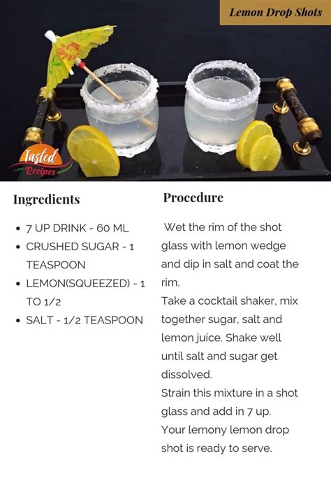 Lemon Drop Shots Recipe Without Alcohol Tasted Recipes