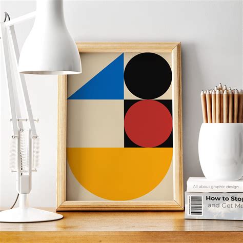 Bauhaus Poster Retro Geometric Print Wall Art Abstract Print Home
