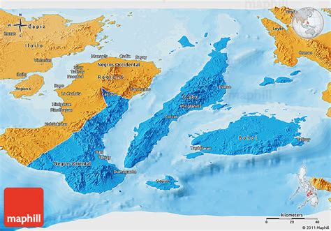 Political Shades Panoramic Map Of Region 7