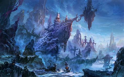 fantasy Art, Artwork, Mountain, Snow, Rock Formation ...