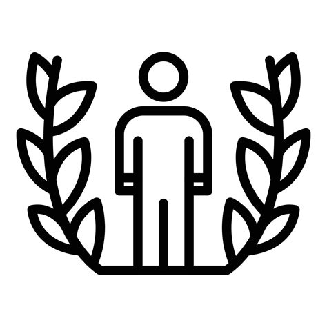 Laurel Excellence Man Icon Outline Style 15677608 Vector Art At Vecteezy