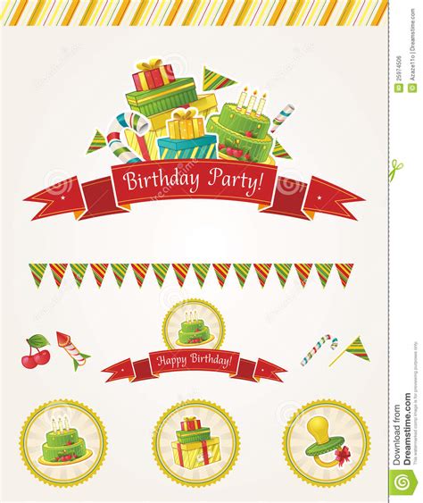 Birthday Party Vector Elements Stock Vector Illustration Of Design