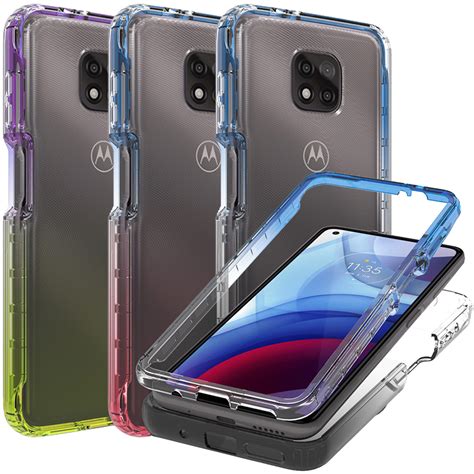 For Motorola Moto G Power 2021 Phone Case Clear Full Body Gradient Hard