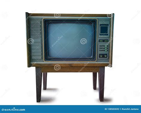 Classic Vintage Retro Style Old Television On White Background