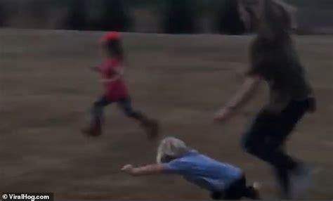 aunt shows no mercy to her nephew and niece pushing them to the ground daily mail online