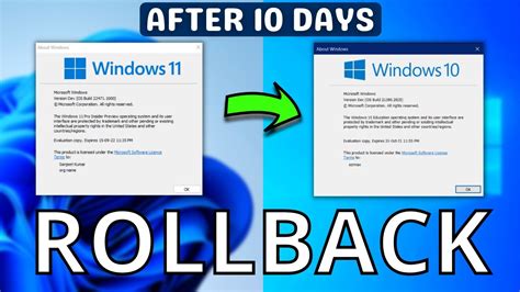 How To Rollback Windows 11 Upgrade After 10 Days Downgrade Windows 11