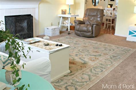 The key to layering rugs over carpet is to vary the texture. Use Area Rugs on Carpet to Spruce Up Your Space {Mohawk Giveaway} - Mom 4 Real