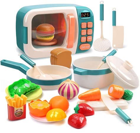 Cute Stone Toys Kitchen Play Set Kids Pretend Play Electronic Oven With
