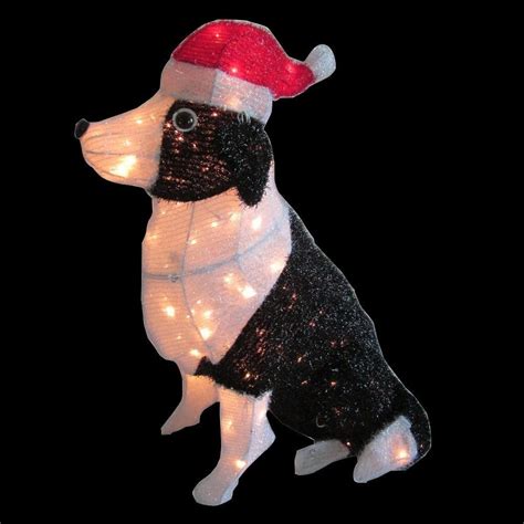 It's powered by 4 aa. Home Accents Holiday 30 in. Pre-Lit Tinsel Dog with Santa ...