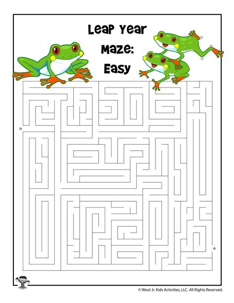 Leap Year Maze Easier Woo Jr Kids Activities Leap Year