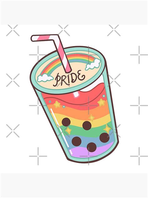 Pride Bubble Tea Sticker Lgbtq Art Print For Sale By Oobubblesoo Redbubble