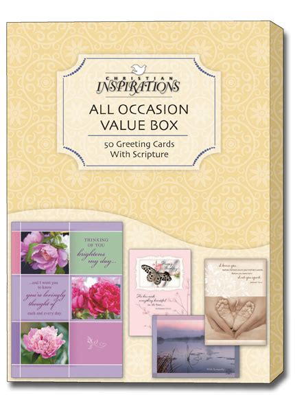 They can be a useful standby when you find yourself stuck for a card at the last minute. All Occasion Value Assortment - Assorted Box of 50 Christian All Occasion Cards | eBay
