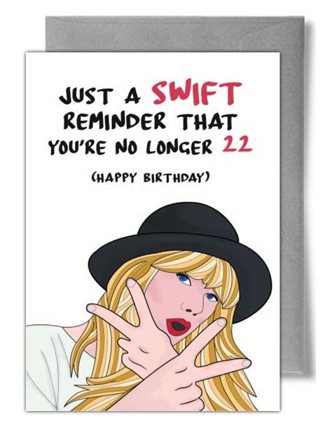 No Longer Taylor Swift Birthday Card Taylor Swift Birthday Card Taylor Swift Birthday