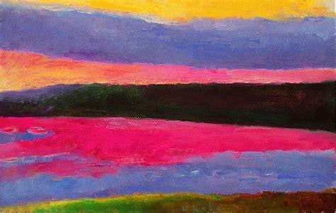 Gray Cloud Magenta Water 145 1991 By Wolf Kahn Color Field Painting