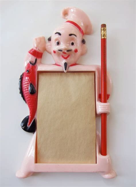 Vintage Jolly Chef Wall Note Pad Holder On Etsy 2800 Note Pad