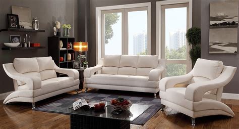 A modern sofa, contemporary coffee tables or armchair can make or break the outcome of any room. G247 Modern Living Room Set (White) - Living Room Sets ...