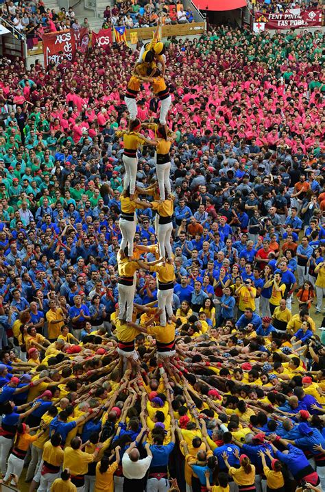 Building Human Towers In Catalonia Spain