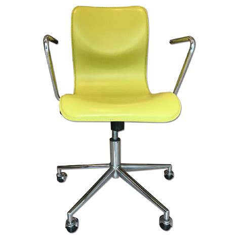 Sufficient storage space for large and important documents. CB2 Leather Office Chair - AptDeco