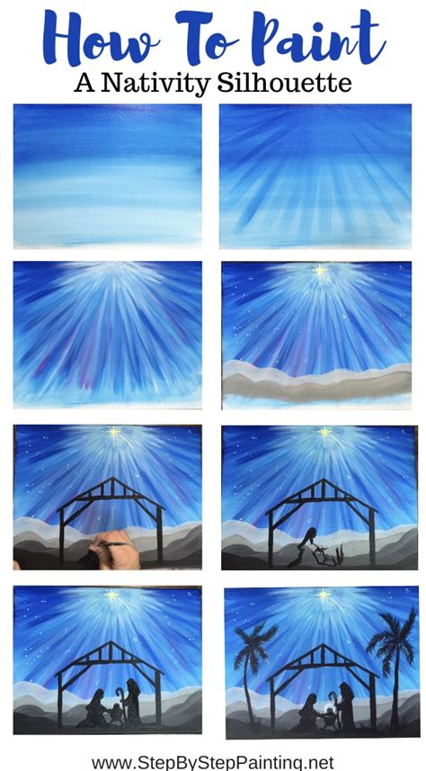 Nativity Silhouette Painting Tracie Kiernan Step By Step Painting