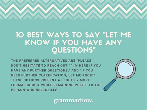 10 Best Ways To Say Let Me Know If You Have Any Questions