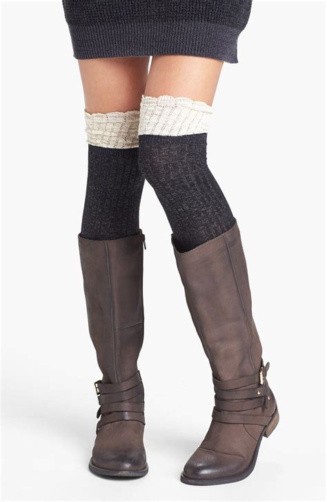 So Copying This Over The Knee Socks And Boot Look Thigh High Socks Thigh Highs Socks And