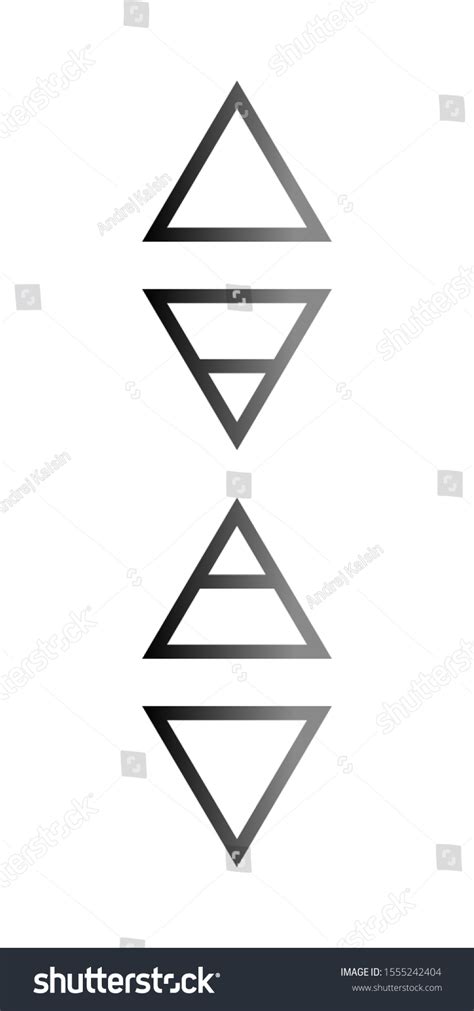 Alchemical Symbols Four Elements Magic Monochrome Stock Vector Royalty