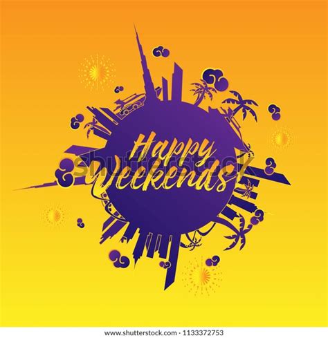 Happy Weekends Beautiful Greeting Card Background Stock Vector Royalty