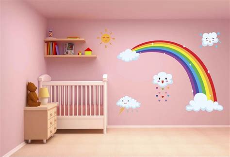 Step by step mural painting by kim hunter for the hyde creek education center and hatchery. Cute Rainbow with Clouds Wall Decal | Kids room murals ...