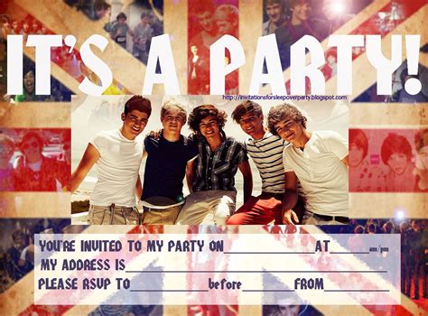 Invitations For Sleepover Party One Direction Party One Direction