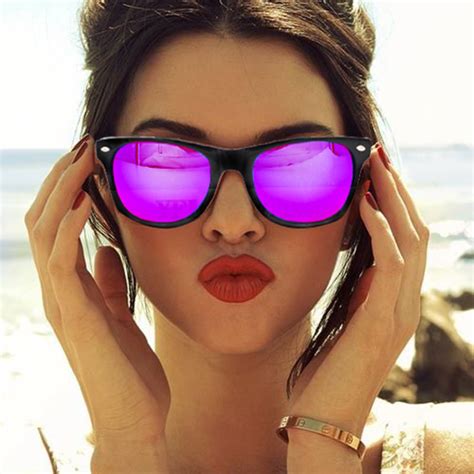 2017 Vintage Classic Square Purple Mirror Lens Brand Designer Sunglasses Lady Men Uv400 Women
