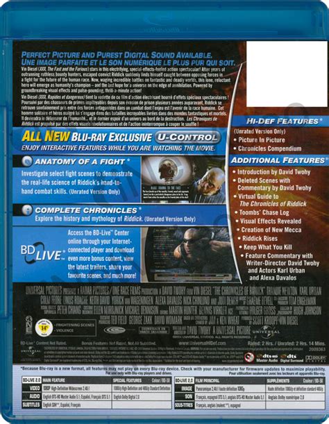 the chronicles of riddick unrated director s cut blu ray on blu ray movie